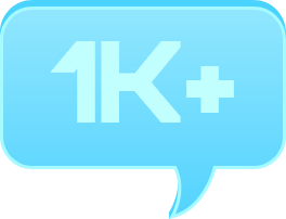 Illustration of 1k + in chat bubble